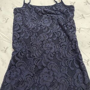 Elegant Navy Lace Dress